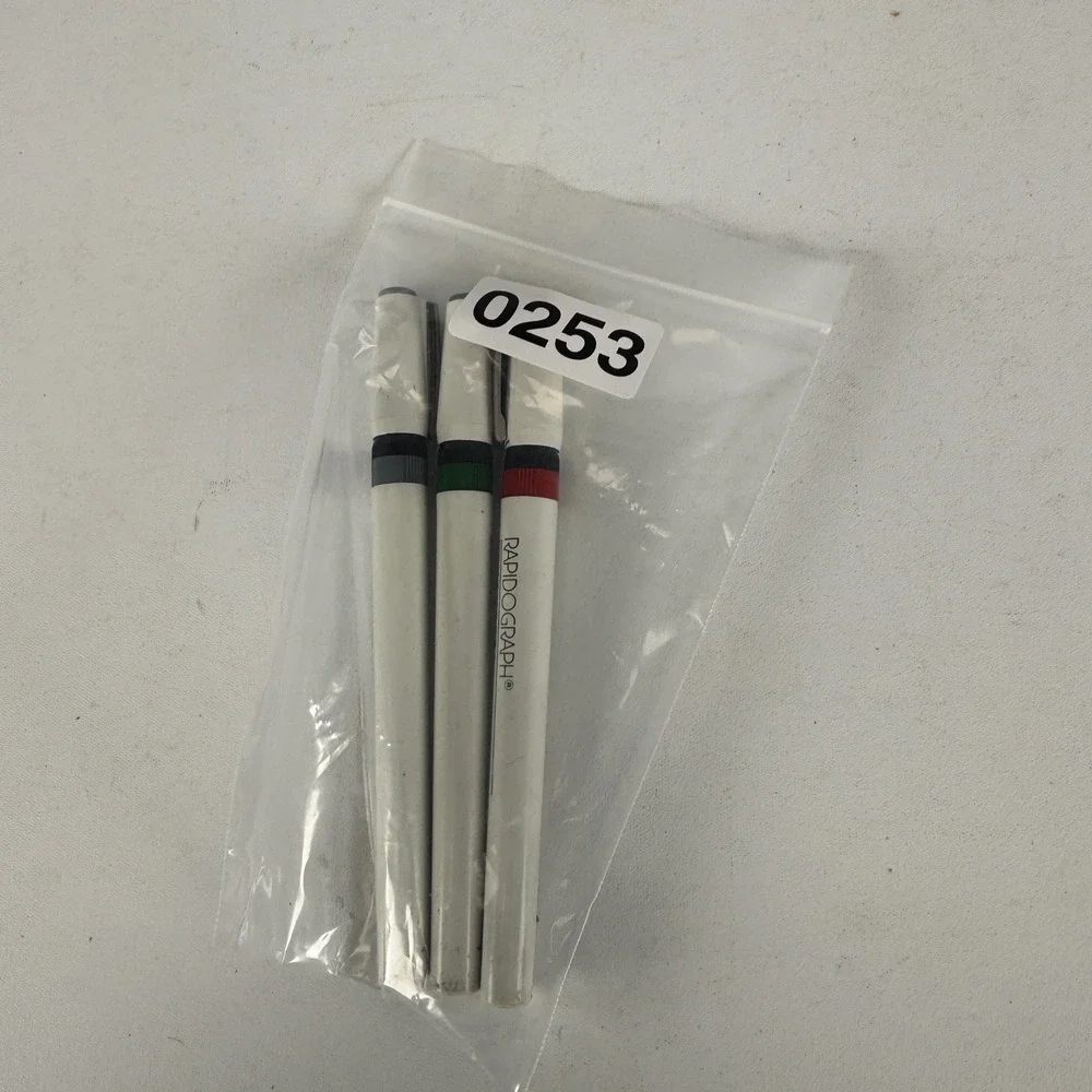 Vintage Koh-I-Noor Rapidograph Technical Pens Set of 3 Sizes .35 .60 .80 USA